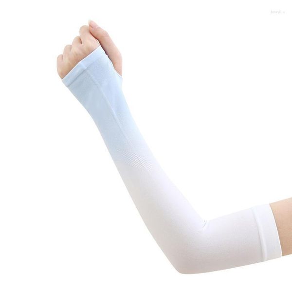 Ginocchiere Summer Ice Silk Maniche per protezione solare per donna Gradient Color Arm Guard Outdoor Anti UV Beach Protezione solare Guanti Manica