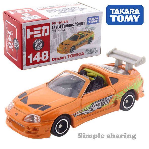 Carros Takara Dream Tomica No.148 Furious F9 The Fast Saga Supra Mini Car Hot Pop Kids Toys Veículo Motorizado Diecast Metal Model 0915