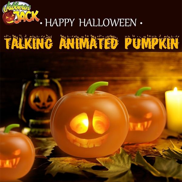 Party-Dekoration, Halloween-Kürbis-Projektionslampe, animiertes sprechendes und singendes LED-Licht für festliche Heimdekorationen 220915