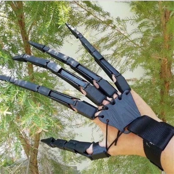Decorazione per feste Halloween Dita articolate Spaventose Mani di scheletro finte Realistico Horror Fantasma Artiglio Puntelli Cosplay Gear Finger Glove 220915