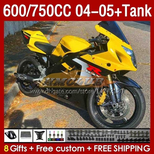 OEM Verkleidungstank für Suzuki GSXR600 750CC GSXR-750 K4 GSX-R600 04–05 153Nr.141 600CC GSXR 600 750 CC GSXR750 04 05 GSXR-600 2004 2005 Spritzguss-Verkleidung, Fabrikgelb