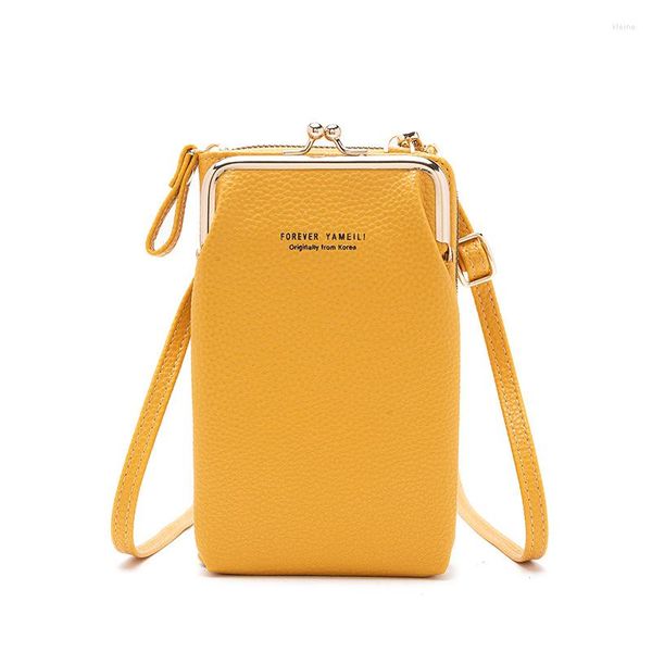 Abendtaschen Mode Brieftasche Crossbody Frauen Mini PU Leder Schulter Messenger Tasche Für Mädchen Gelb Bolsas Damen Telefon Geldbörse Handtasche Sac