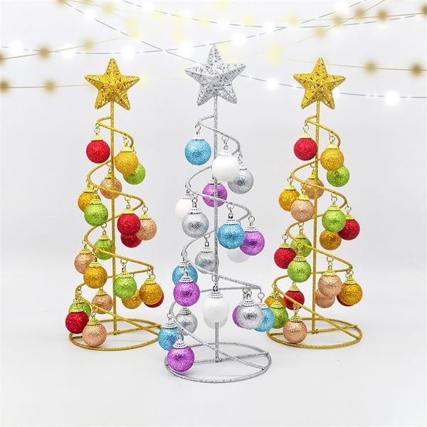 Decorações de Natal Creative Iron Whathed Iron da árvore do flash Ball Tower Tree Decoration Fake Tree Family Wedding Christmas Child Year Gift 220916