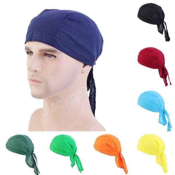 Unisex для взрослых Durag Bandanas Pirate Hats Soft Men Women Hip Hop Long Tail Turban Cap многоцветная упаковка Hijab Bonnet Headwear Headwear