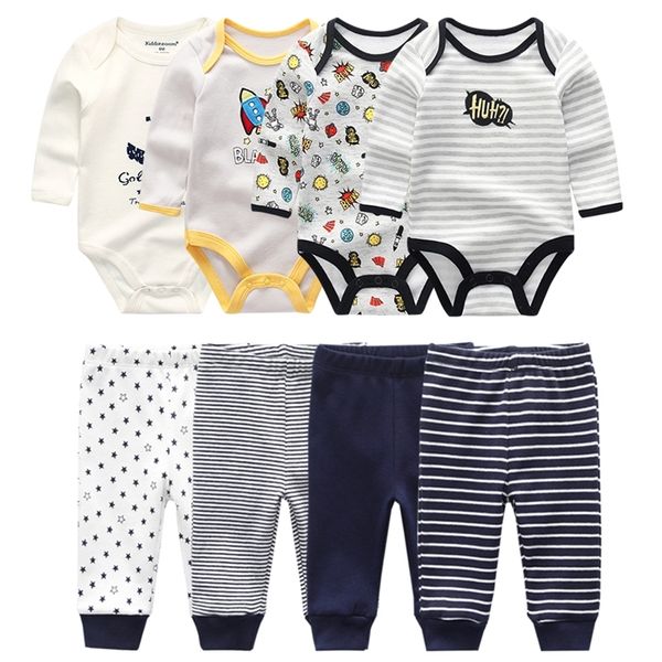 Conjuntos de roupas 4pcs Baby Bodysuits4pcs Cal￧as de beb￪ nascidas conjuntos de roupas de algod￣o de inverno meninos meninos custome 220916