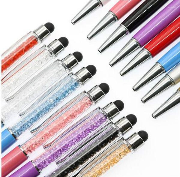 Colors Crystal Gel Pen Fashion Stylus Gold Touch для написания канцелярских канцелярских канцелярских канцелярских канцелярских принадлежностей Черная пополнение