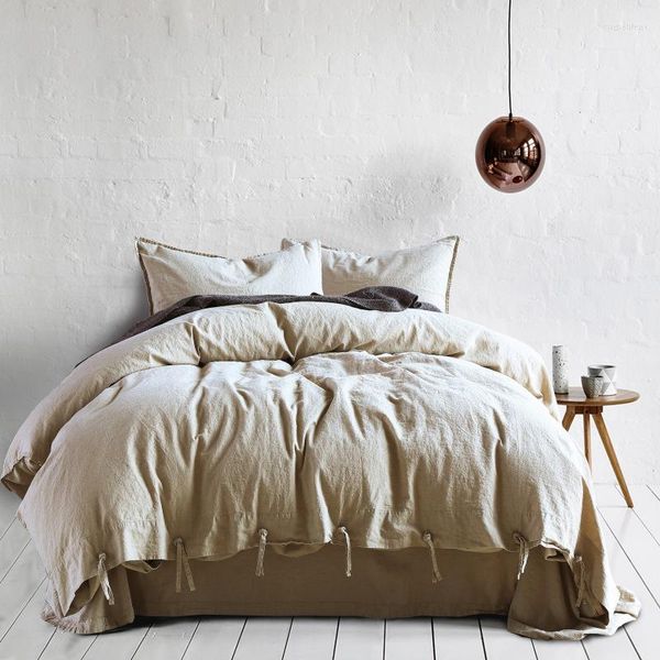 Bedding conjuntos de roupas de cama e algodão e algodão Setra saudável Conjunto natural Fibra de fibra de linho Campa de lençóis de capa de lençóis têxteis domésticos