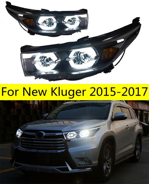 Luci anteriori per auto di ricambio per nuova Kluger 20 15-20 17 highlander LED faro anteriore sostitutivo DRL proiettore di luce diurna Facelift