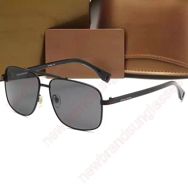 2022 Occhiali da sole esagonali da uomo Designer di marca Occhiali da sole quadrati Montatura in metallo Occhiali da pesca di guida Lentes De Sol Hombre UV400 Lunette De Soleil 001