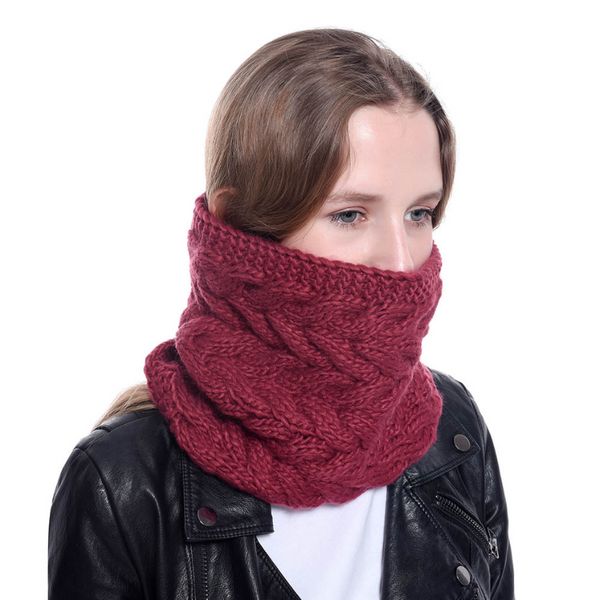 Модное вязаное кабельное кольцо Snood Scarf Женщины мягкие зимние бесконечные шарфы.