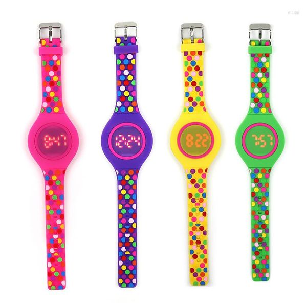 Armbanduhren JOYROX Jelly Color LED Kinderuhr Kinder Mädchen Digitaluhren Touchscreen Gummi Kinder für Jungen Studenten