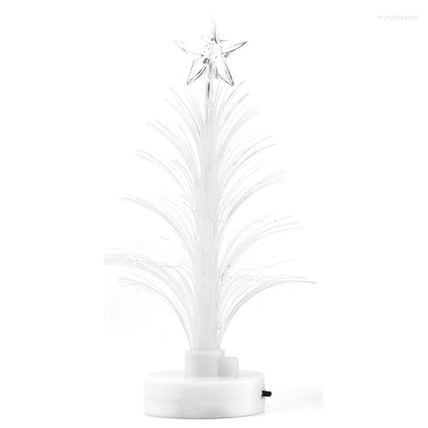 Stringhe SHGO-Colorful LED Fibra ottica Nightlight Lampada decorativa Mini albero di Natale