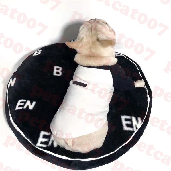 Peluş Kennel Tasarımcı Pet Yuvarlak Yuva Mektup Baskı Kedi Kennels Moda Bulldog Teddy Evcil Hayvanlar Yatak