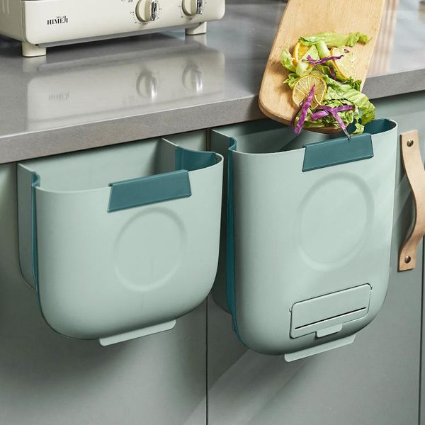 Bidoni per rifiuti 13L Contenitore pieghevole Porta dell'armadio da cucina Appeso Cestino Fissato al muro Cestino per il bagno Wc Stoccaggio dei rifiuti