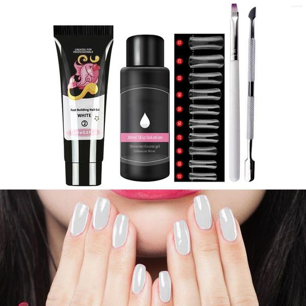 Kits de arte unhas 5pcs Gel de cola de strass com pincel Set 15ml Clear Gem Super Manicure and Pedicure Kit para unhas naturais