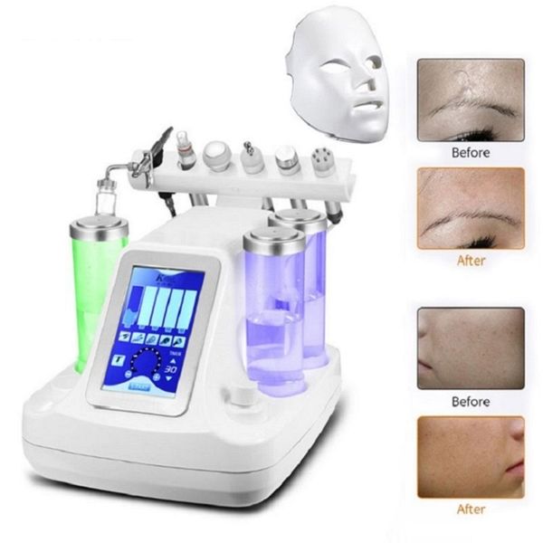 New Water Peel Microdermoabrasão Hydra Skin Dermoabrasão Facial LED PDT Máscara Oxigênio Jato Facial Face Máquina de Beleza Facial Ultrassônica