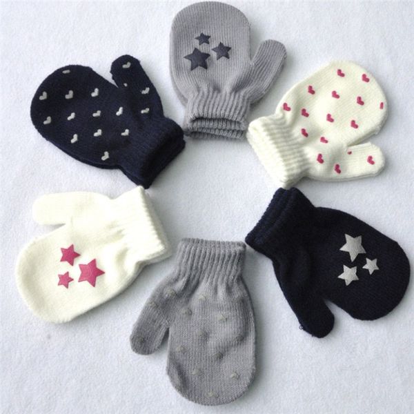 Дети вязаные перчатки зима теплые малышки мальчики для мальчиков девочки на открытом воздухе.
