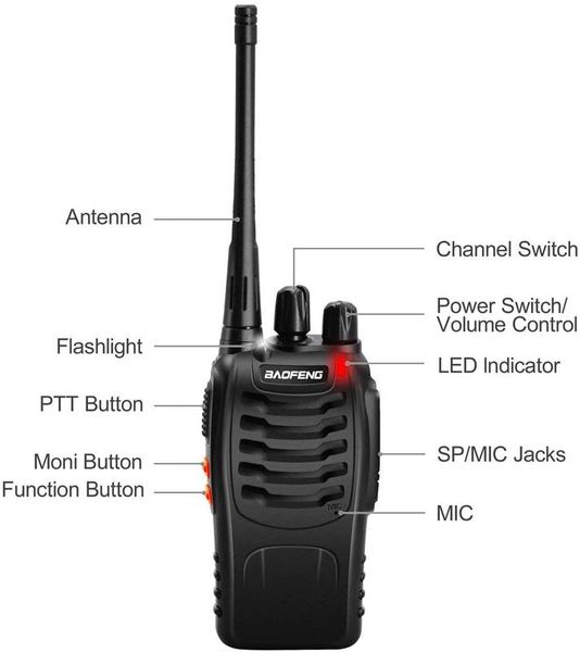 100% original baofeng bf-888s 16 canal walkietalkie conjunto uhf 5w