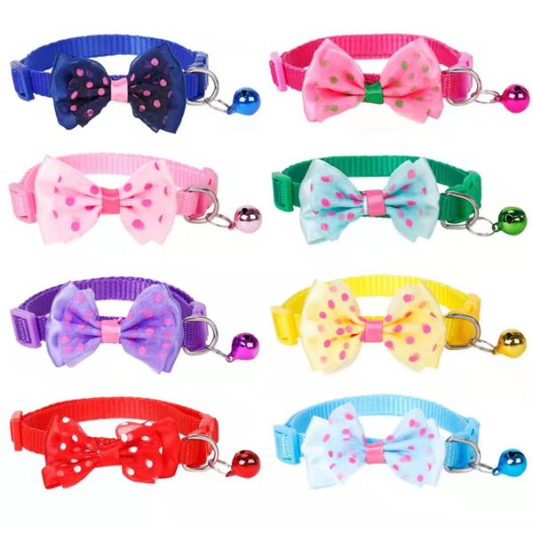 Haustier-Bowknot-Halsbänder, Haustiere, Hunde, Katzen, Schleife, Krawatte, Kragen, verstellbares Hundehalsband mit Glocke, Welpen, Weihnachtsdekoration, Lieferungen TH0319