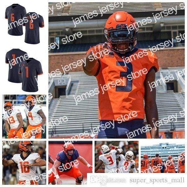 American College Football Wear NCAA Illinois Fighting Illini College Football-Trikot Ra'Von Bonner-Trikot Isaiah Williams Reggie Corbin Ricky Smalling-Trikots Cu