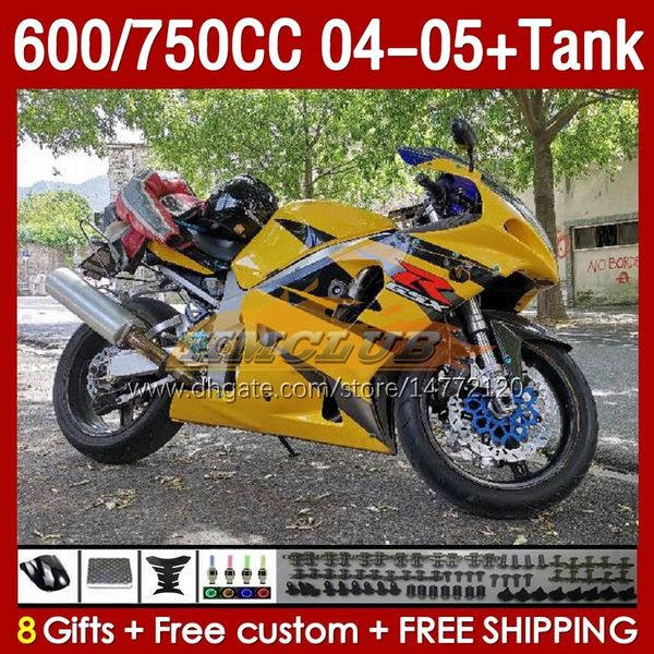 Tanque de carenagens para Suzuki GSXR-600 GSXR750 GSXR600 GSX-R600 04-05 CORPO 153NO.143 GSXR 750CC 600 750 CC GSXR-750 K4 2004 2005 600cc 04 05 OEM injeção estoque