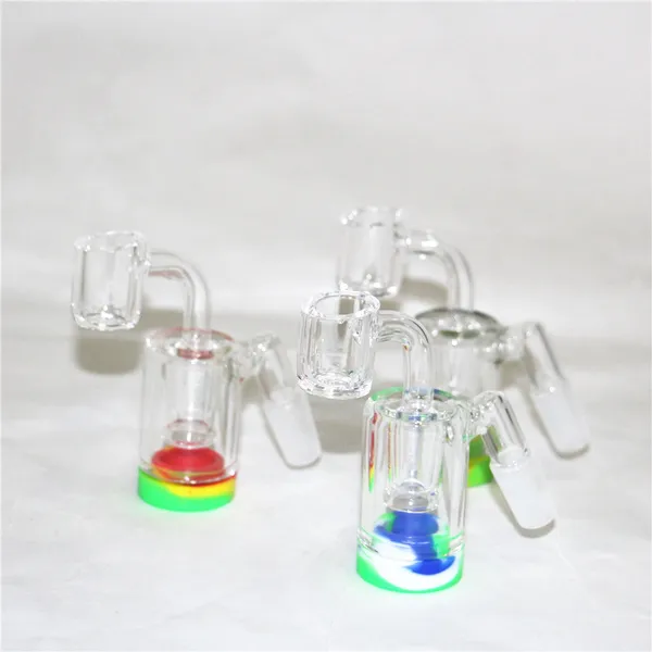 Shisha Glass Reclaim Catcher Adapter Rauchen Accessoires 14mm männliche Aschefänger mit Silikonbehälter und Quarz -Banger Bong