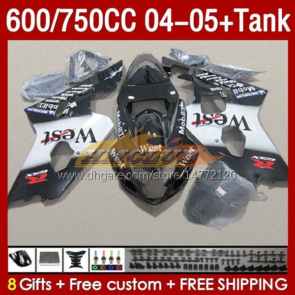 OEM CARINGS TANK для Suzuki GSXR-600 GSXR600 GSXR-750 K4 GSXR750 04 05 153NO.39 GSXR 600 750 CC 600CC 750CC 2004 2005 GSX-R600 04-05 Инъекция плесень.