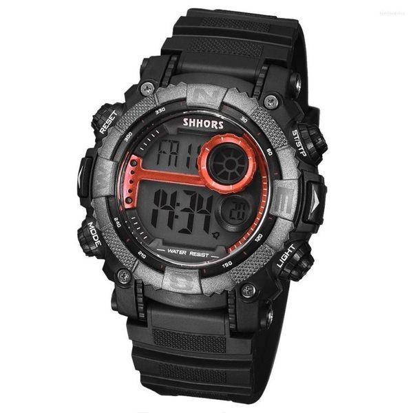 Relógios de pulso Shhors Watches Men liderou o relógio digital de assistência à prova d'água Sport Militar Electronic Relogio Masculino Horloges Vrouwen 2022