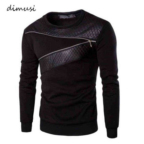 Felpe con cappuccio da uomo Felpe DIMUSI Felpe con cappuccio patchwork in pelle da uomo Decorazione con cerniera Felpa a maniche lunghe Top Felpa con cappuccio per il tempo libero da uomo Abbigliamento 4XL 5XL TA233