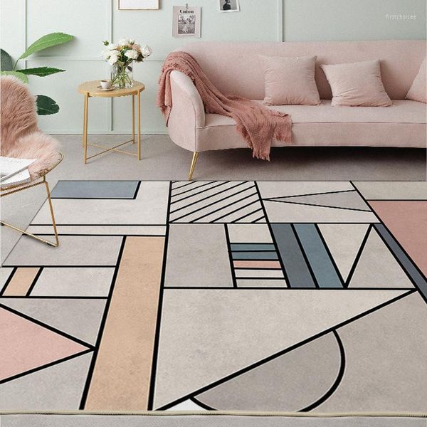 Teppiche Moderne Weiche Für Wohnzimmer Schlafzimmer Teppiche Geometrische Rosa Bereich Teppich Hause Teppich Boden Tür Matte Decoartive Tapete parlor