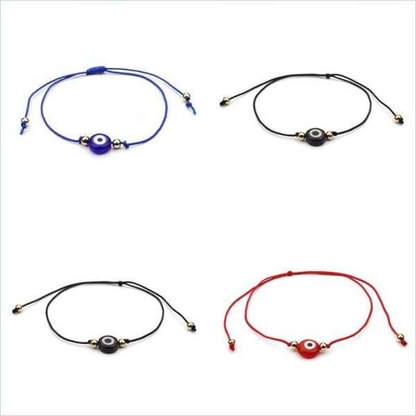 Braccialetti con ciondoli 20 Pz / lotto Stringa fortunata Occhio diabolico Cavo rosso Braccialetto regolabile Gioielli fai da te 216 R2 Drop Delivery 2021 Bracel Dhseller2010 Dhr8U