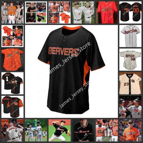 College Baseball Wears College NCAA Custom Oregon State Beavers Stitched College Baseball Jersey 19 A. J. Lattery 20 Victor Quinn Will Frisch Jake Pfennigs Paul My