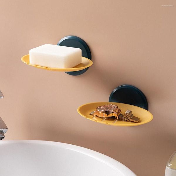 Sabão prato de sabão montado na parede Os suportes de xícara drenam para o banheiro sem a caixa de higineses de base sem socos prateleira