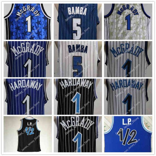 College-Basketball trägt College-Basketball-Trikot von Mohamed Bamba, Tracy McGrady, Penny Hardaway, LP Anfernee Vintage, genäht, schwarz, blau, weiß, atmungsaktiv, Sport 202