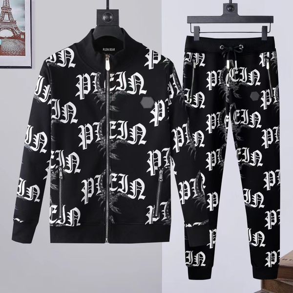 PLEIN BEAR Tute da uomo GIACCA CON CAPPUCCIO PANTALONI CRYSTAL SKULL Tuta PP Felpe con cappuccio da uomo Tute casual Giacche da jogging Pantaloni Completi Tuta sportiva 71171