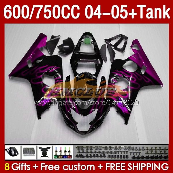 Обтекание танк для Suzuki GSXR-600 GSXR750 GSXR600 GSX-R600 04-05 BODY 153NO.128 GSXR 750CC 600 750 CC GSXR-750 K4 2004 2005 600CC 04 05 OEM Инъекция.