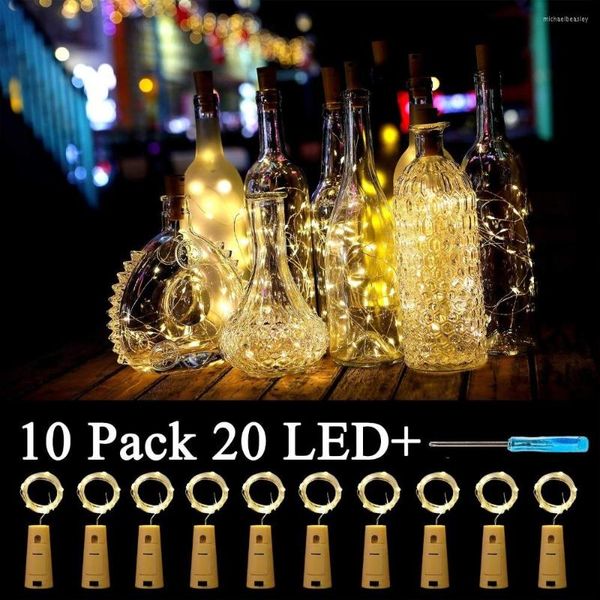 Saiten 20LED Batterie Power Korkförmige LED Nacht Fee Kupferdraht Lichterketten Weinflasche Lampe Valentinstag Festival Party Dekor DIY