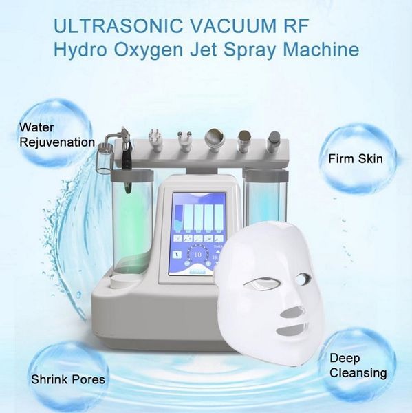 7 in1 Wasser-Gesichtsdermabrasion PDT-Maske Sauerstoffstrahl Kalthammer BIO Facelift Ultraschallmaschine Hydro-Peeling-Ausrüstung