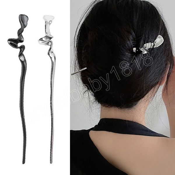 Haarnadel aus Metall im chinesischen Stil, High-End-Design, altes Haar-Accessoire, einfacher Kugelkopf, Temperament-Kopfschmuck