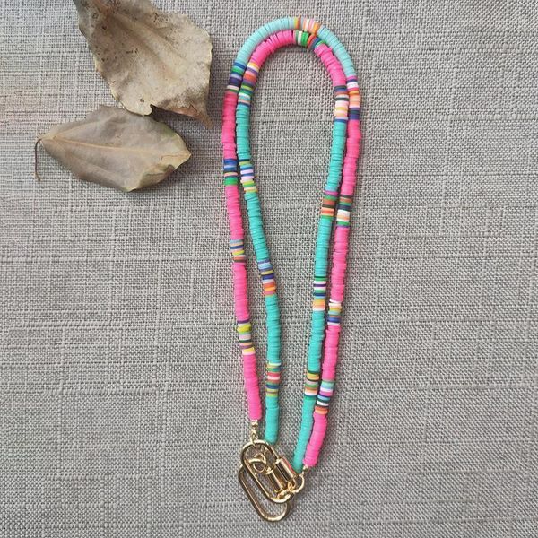 Чокер чокеры богемный модный силиконовый ожерелье Открытое золотое спиральная пряжка подвеска подвеска ручной работы на пляже