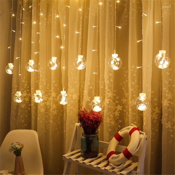 Strings Christmas Wishing LED Ball String Lights Tenda Fata Luce Cortile Patio Natale Ghirlanda decorativa per esterni