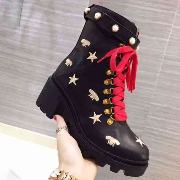 Botas de fita moda feminina mulher sírio série decorada couros martin bota feminina banda de couro bordada tornozelo tornozelo de luxo mulher de luxo