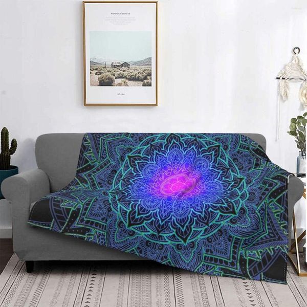 Одеяла Мандала любовь одеяло Геометрическое триппивое абстрактное искусство плюш теплый ультра-мягкий фланелевый флис бросок для дивана дивана для дивана