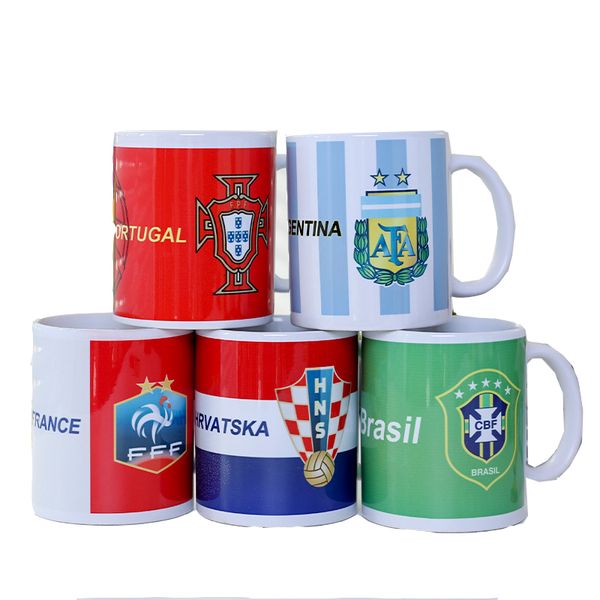 330 ml Keramiktasse Weltmeisterschaft Fußball Nationalmannschaft Logo Kaffeetasse Souvenir Geschenk Wasserbecher