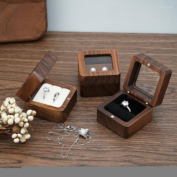 Подарочная упаковка деревянная ювелирная коробка организатор разместят мини -хранение серебря