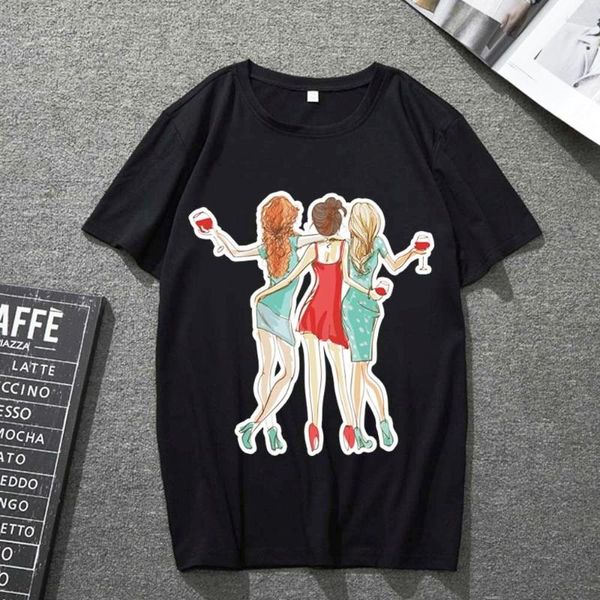 Magliette da uomo T-shirt da donna O-Collo Camicia estiva in poliestere a maniche corte Harajuku Serie Fashion Girl stampata Casual Street Style
