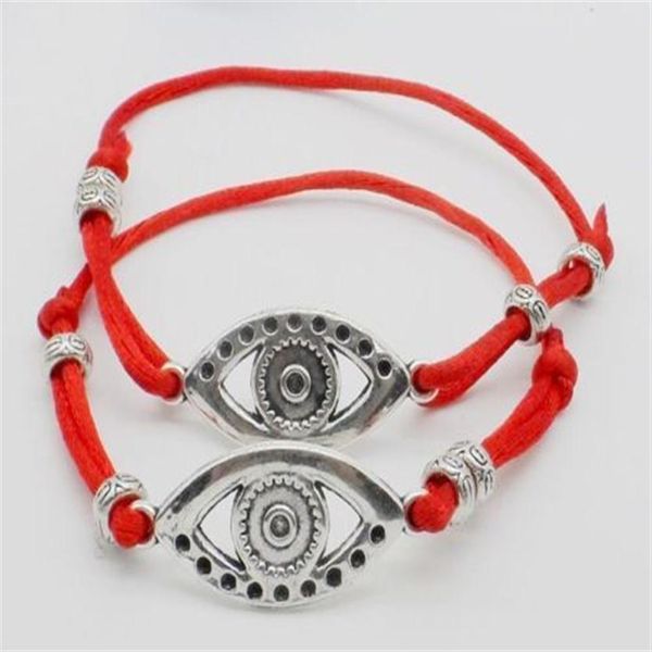 50 peças corda hamsa mau olhado sorte cordão vermelho pulseira ajustável new337a