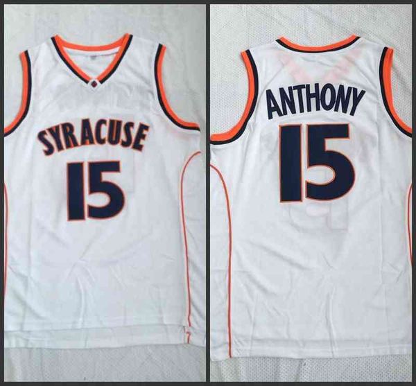 O basquete universit￡rio usa Syracuse Orange masculino da faculdade #15 Camerlo Anthony College Basketball Jersey