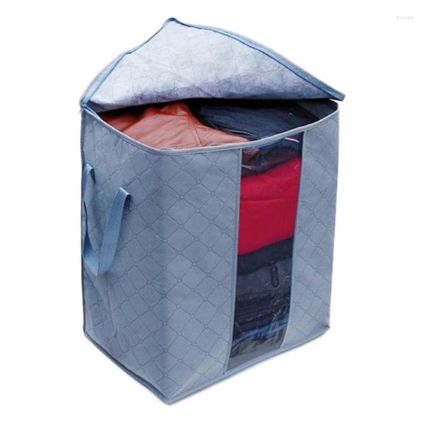 Sacos de armazenamento 30 44 49 cm de bambu Roupas de carvão para roupas de cama de plataforma prejudicada ao orifício de bolsa não tecida para manta de colcha de travesseiro