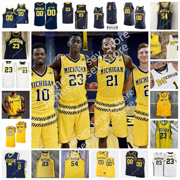 Kolej Basketbol Koleji NCAA Michigan Wolverines Dikişli Basketbol Forması Nik Stauskas Trey Burke Gary Grant Cazzie Russell Glen Rice Jalen Rose Iggy Br